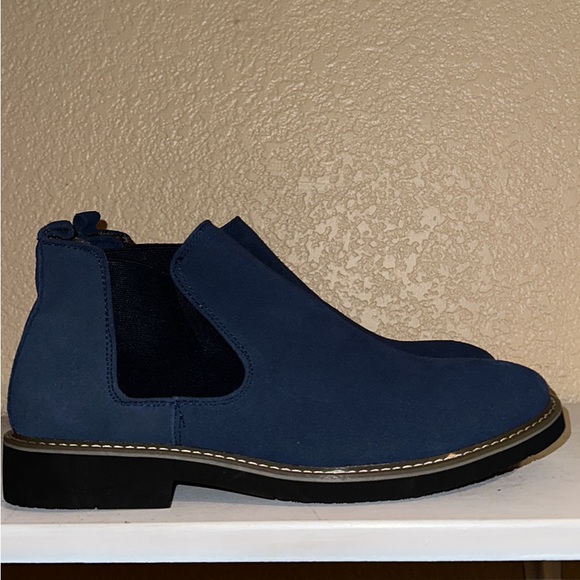 Men’s blue Suede Chelsea Boots - Picture 1 of 6